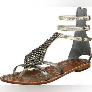Sam Edelman “Ginger” Silver Sandals.Size 8. Gold.